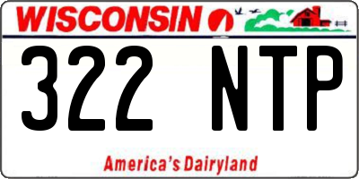 WI license plate 322NTP