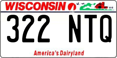 WI license plate 322NTQ