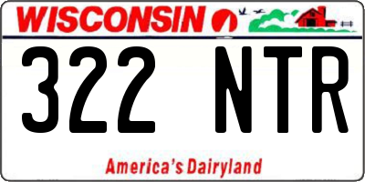 WI license plate 322NTR