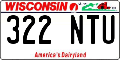 WI license plate 322NTU