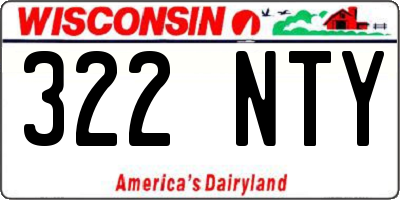 WI license plate 322NTY