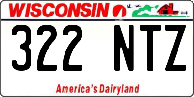 WI license plate 322NTZ