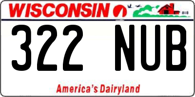 WI license plate 322NUB