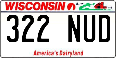 WI license plate 322NUD