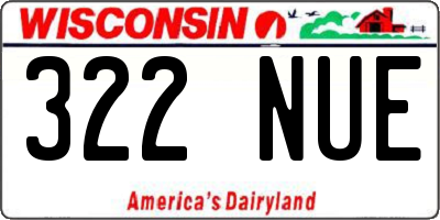 WI license plate 322NUE