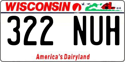 WI license plate 322NUH