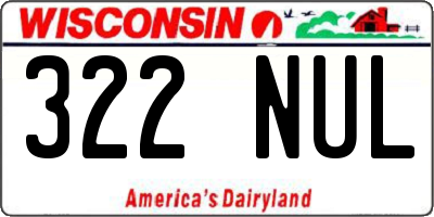 WI license plate 322NUL