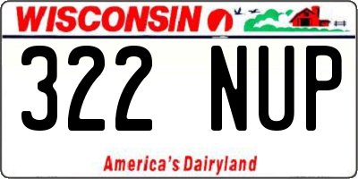 WI license plate 322NUP