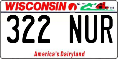 WI license plate 322NUR