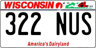 WI license plate 322NUS