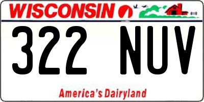 WI license plate 322NUV