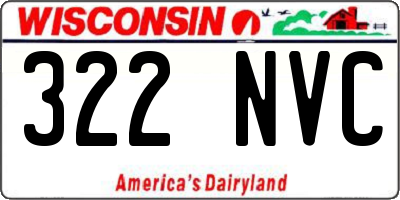 WI license plate 322NVC