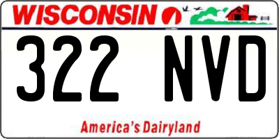 WI license plate 322NVD