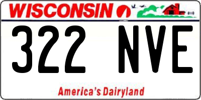 WI license plate 322NVE