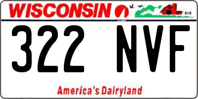 WI license plate 322NVF