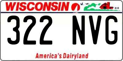 WI license plate 322NVG
