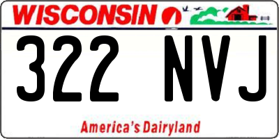 WI license plate 322NVJ