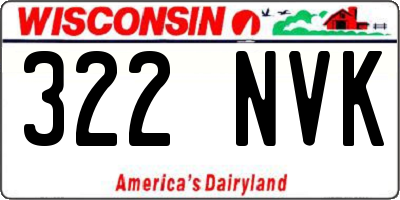 WI license plate 322NVK