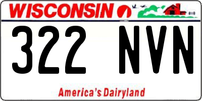 WI license plate 322NVN