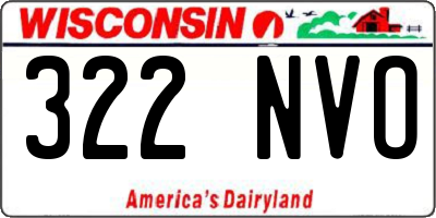 WI license plate 322NVO