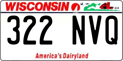 WI license plate 322NVQ
