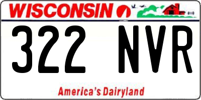 WI license plate 322NVR