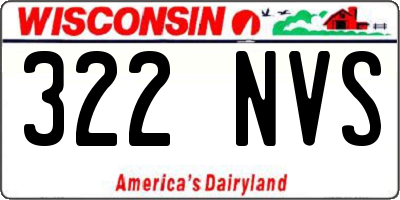 WI license plate 322NVS