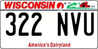 WI license plate 322NVU
