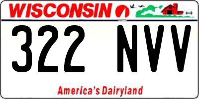 WI license plate 322NVV
