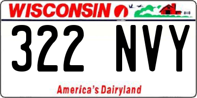 WI license plate 322NVY