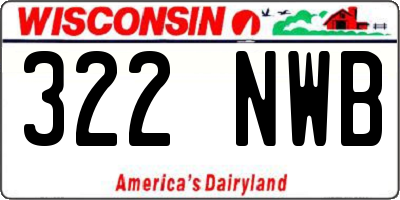 WI license plate 322NWB