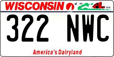 WI license plate 322NWC