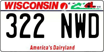 WI license plate 322NWD