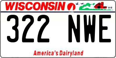 WI license plate 322NWE