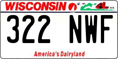WI license plate 322NWF