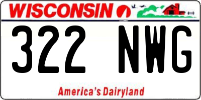 WI license plate 322NWG
