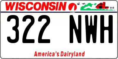 WI license plate 322NWH