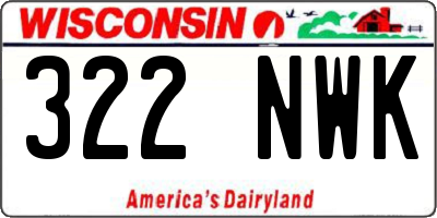WI license plate 322NWK