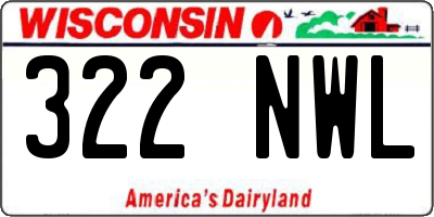 WI license plate 322NWL
