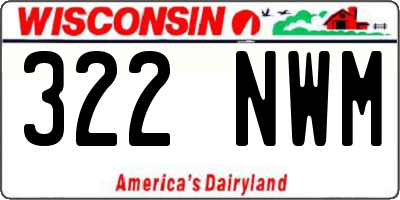 WI license plate 322NWM