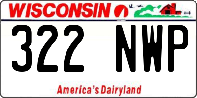 WI license plate 322NWP