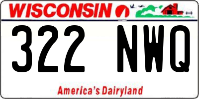 WI license plate 322NWQ