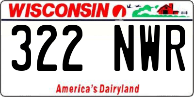 WI license plate 322NWR
