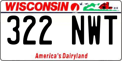 WI license plate 322NWT