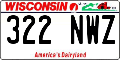 WI license plate 322NWZ