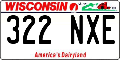 WI license plate 322NXE