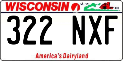 WI license plate 322NXF