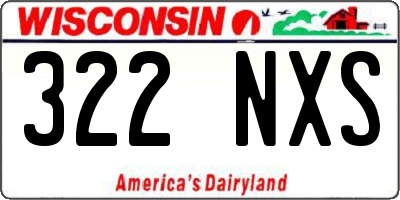 WI license plate 322NXS