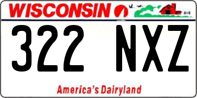 WI license plate 322NXZ