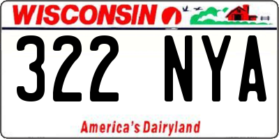 WI license plate 322NYA
